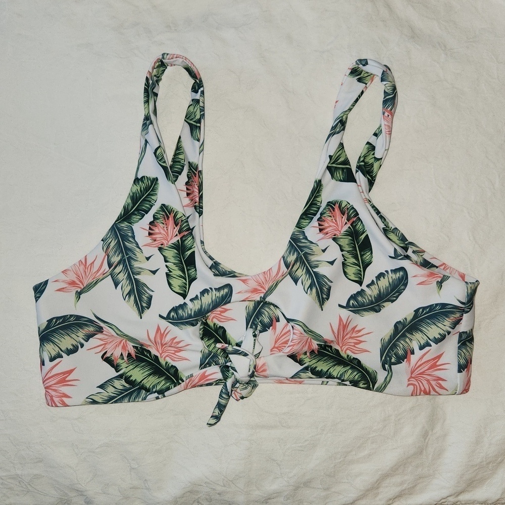 Tropical Cutout Bikini Top